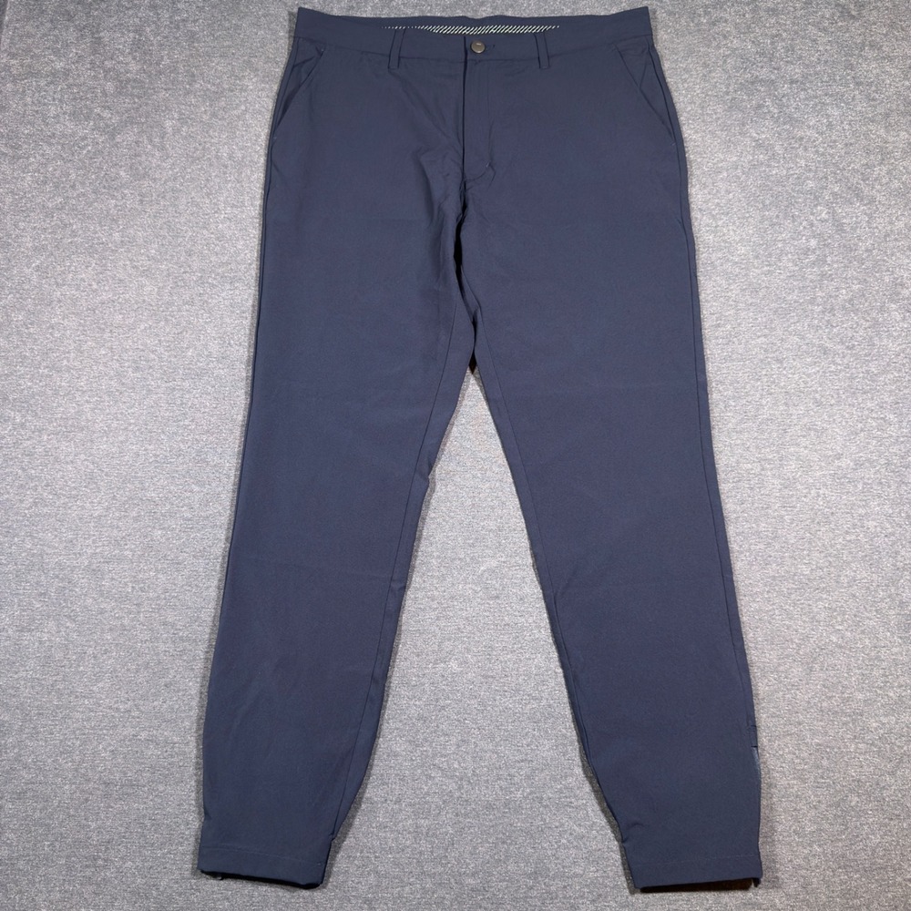 Primo Jogger Pants Mens 36x30 Navy Blue Golf Athletic Ankle Zip Tapered